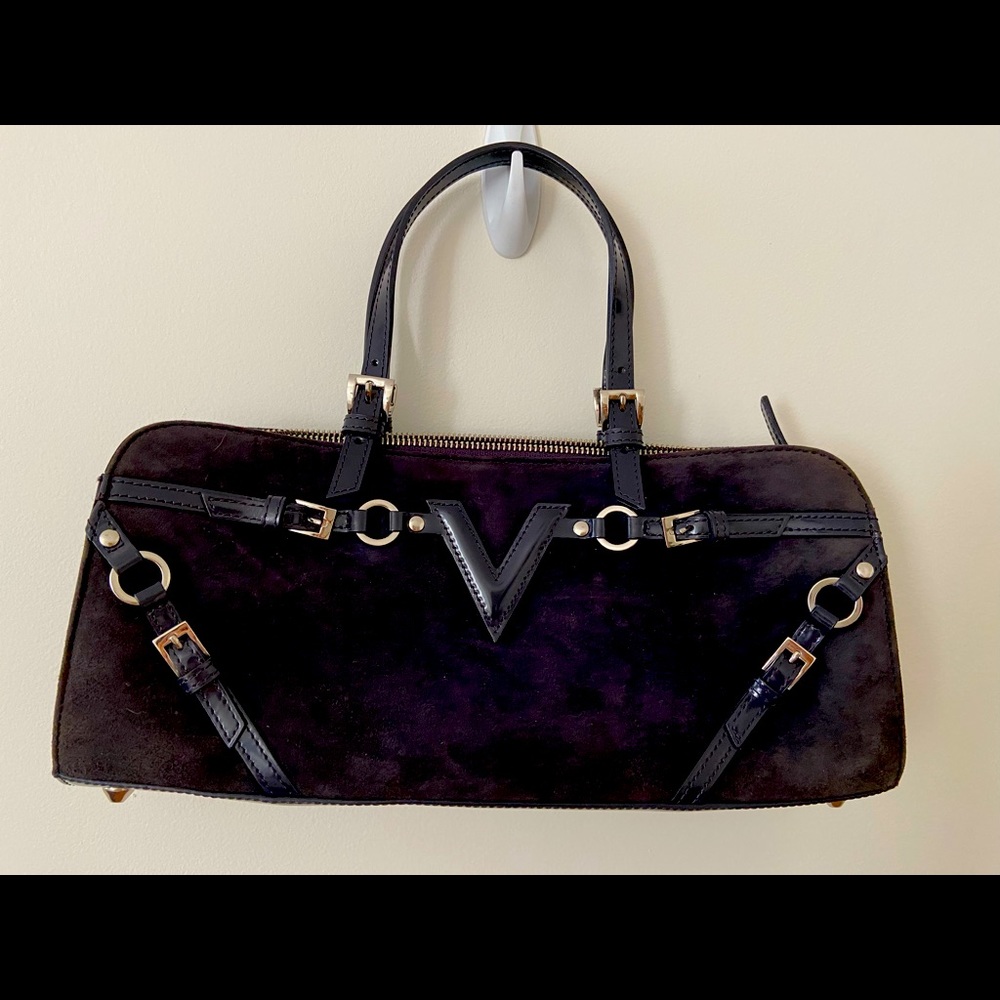 Via Spiga Black Suede Satchel